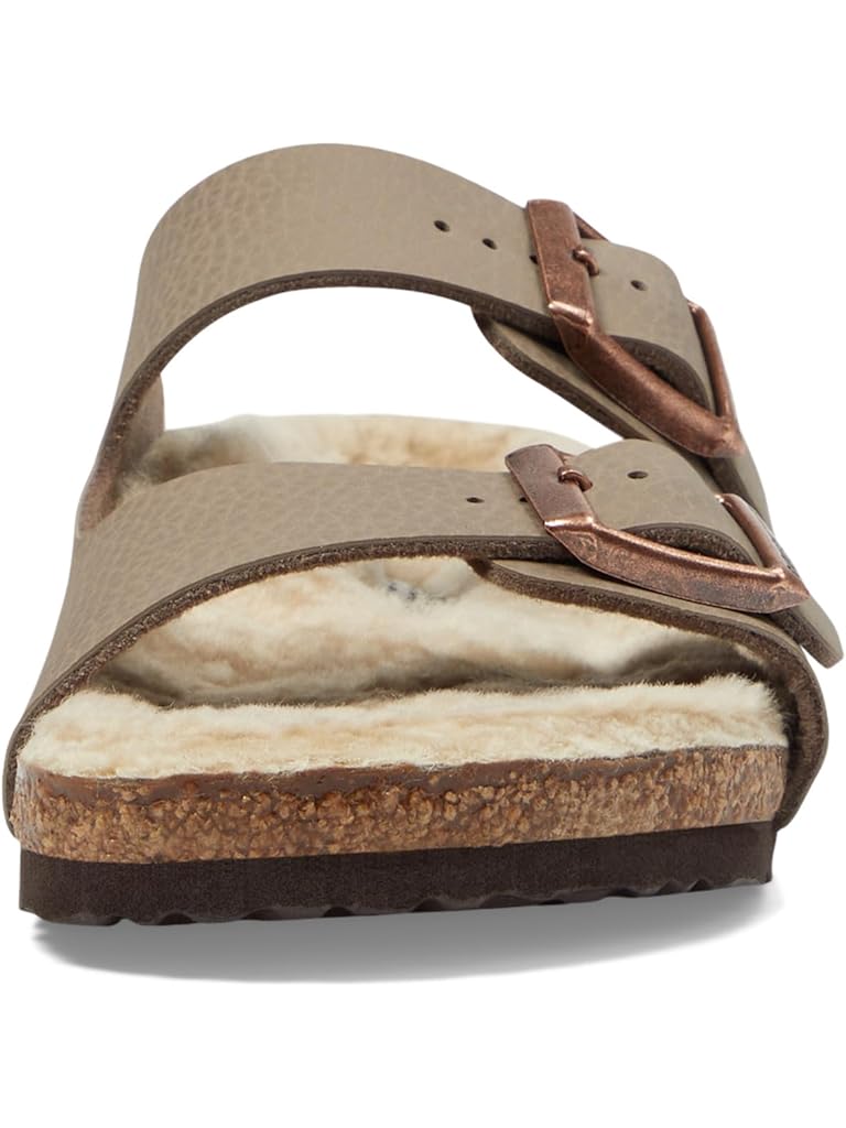 Green Birkenstock Kids Arizona Shearling - Desert Soil (Toddler/Little Kid/Big Kid)