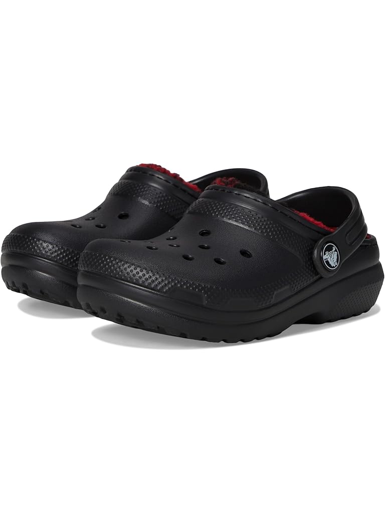 Black Crocs Kids Classic Holiday Lined Clogs (Toddler)