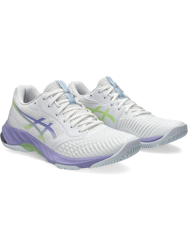 White ASICS Women's Netburner Ballistic FF 3 Volleyball Shoe