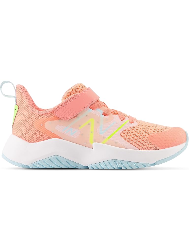 Pink New Balance Kids Rave Run v2 Bungee Lace with Hook-and-Loop Top Strap (Little Kid/Big Kid)