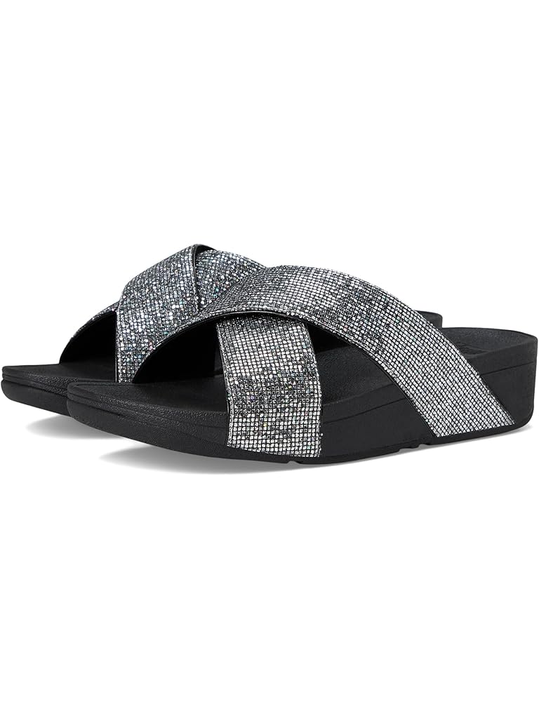 Silver FitFlop Lulu Glitterball Cross Slides