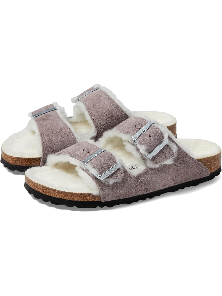 Red Birkenstock Arizona Shearling - Suede