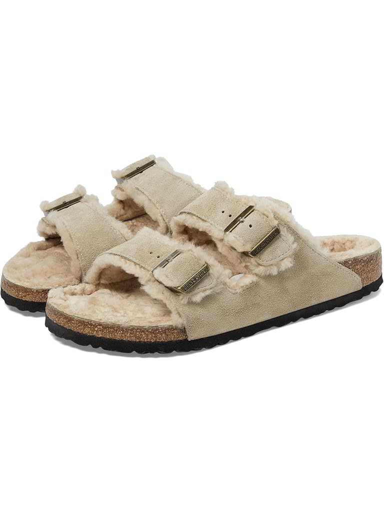 Taupe Birkenstock Arizona Shearling - Suede (Unisex)