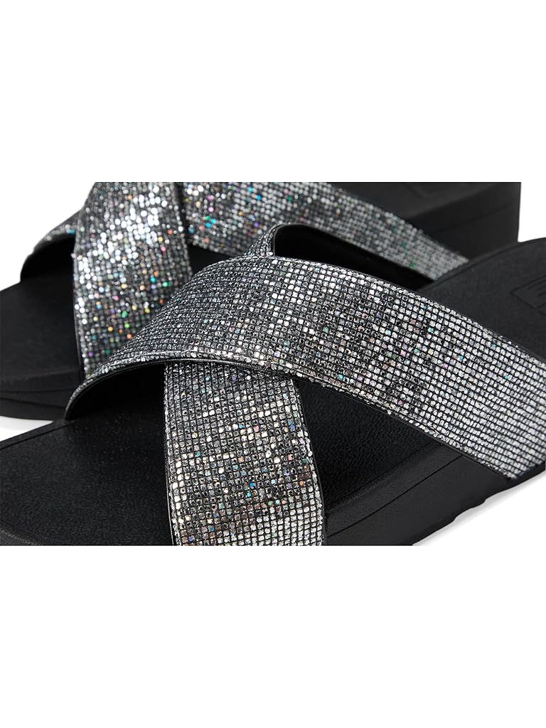 Silver FitFlop Lulu Glitterball Cross Slides