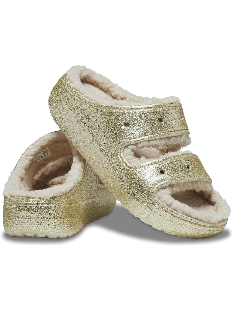 Gold Crocs Classic Cozzzy Sandals