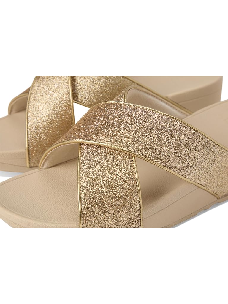 Gold FitFlop Lulu Glitterdust Cross Slides