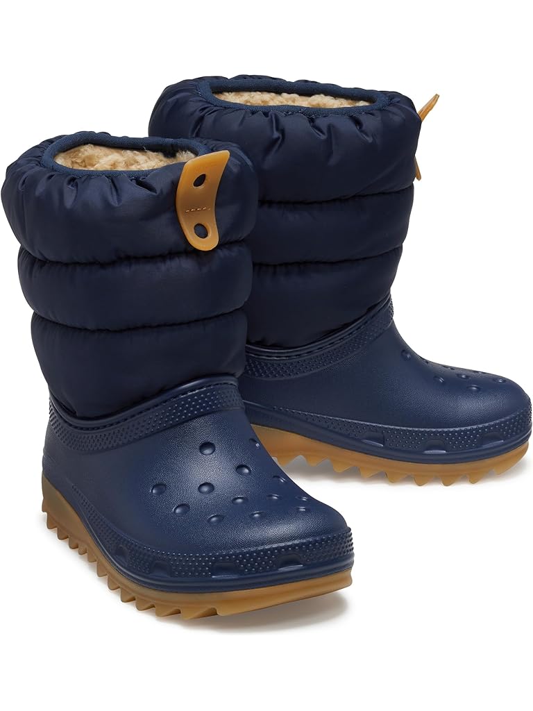 Navy Crocs Kids Classic Neo Puff Boot (Little Kid/Big Kid)