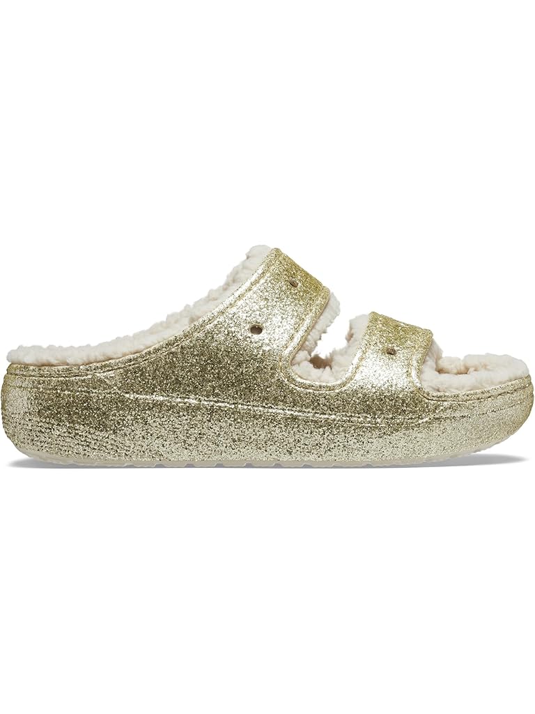 Gold Crocs Classic Cozzzy Sandals